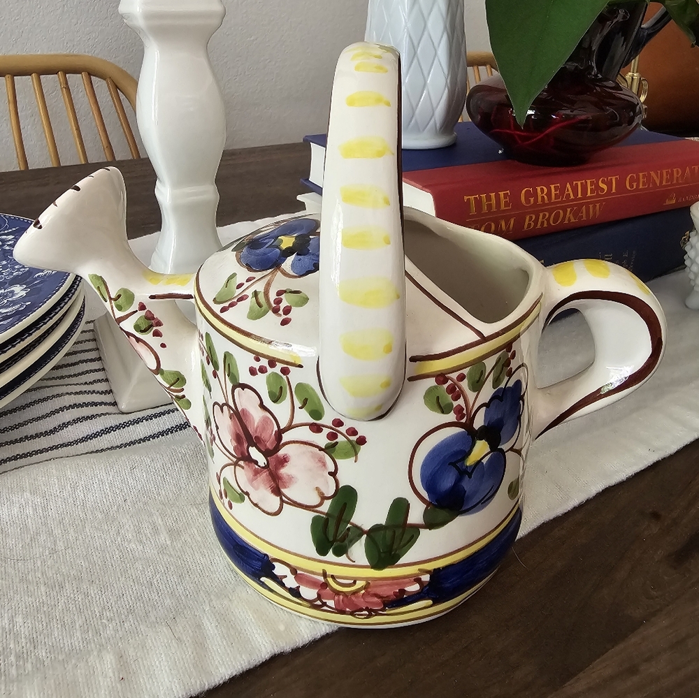 Jay Willfred Andre by Sadek Handpainted Watering Can pottery